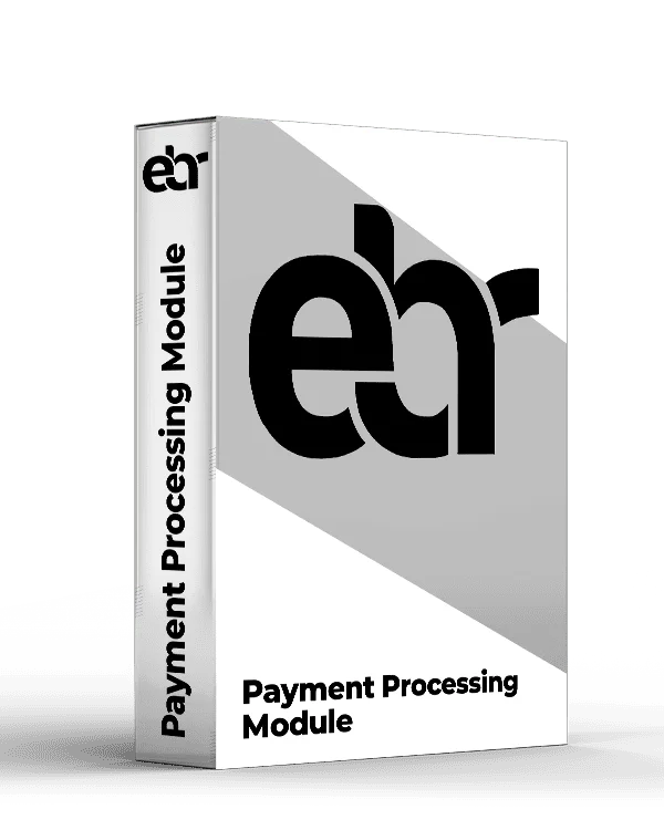 Image depicting a seamless payment processing module interface with various icons and secure transaction elements.