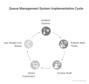 queue management software of implement